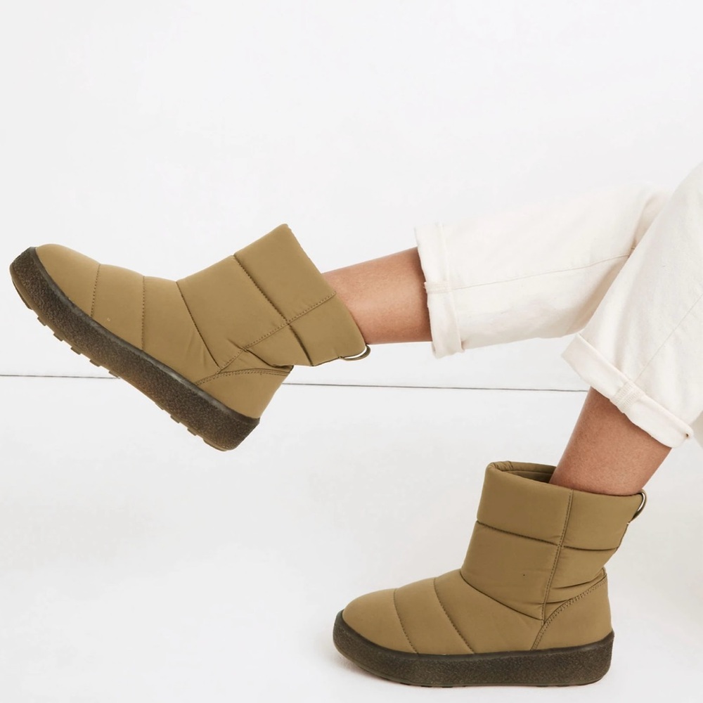 Madewell The Toasty Puffer Water-Resistant Cozy Boot ~ Olive Surplus ~ Size 6 💛